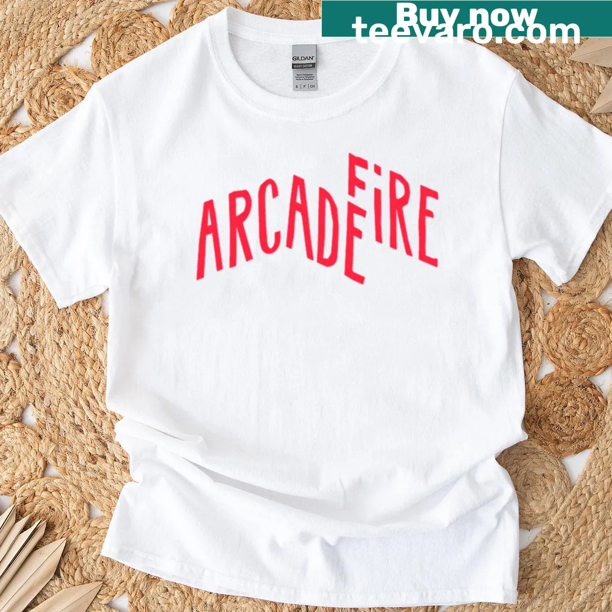 Retro design featuring arcade and rock music elements — on a men's t-shirt