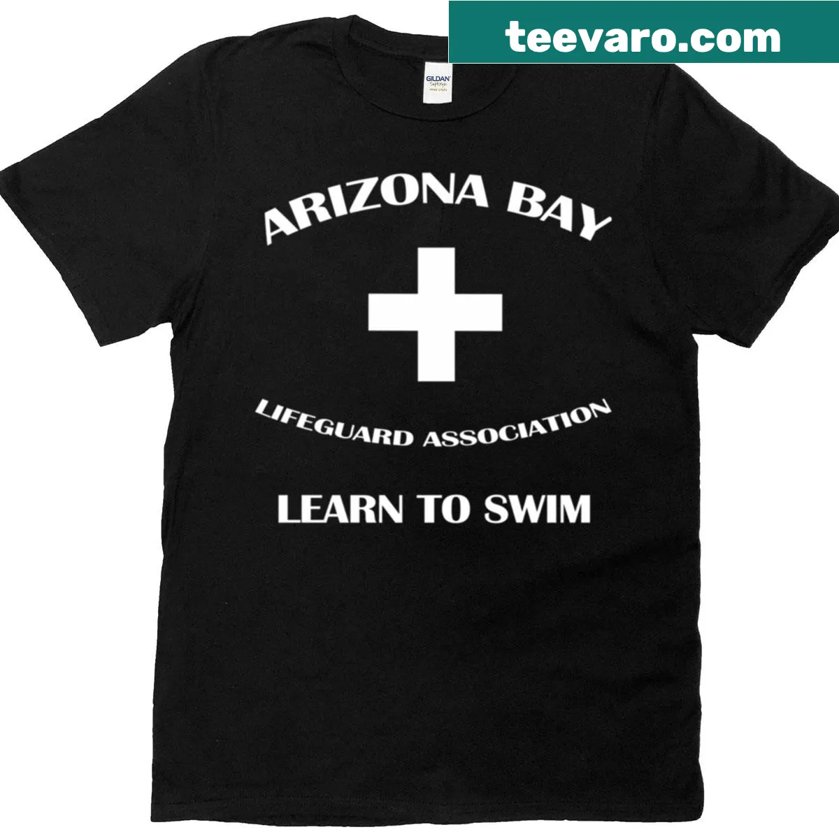 Arizona Bay Life Guard t-shirt promoting swim safety — on a men's t-shirt