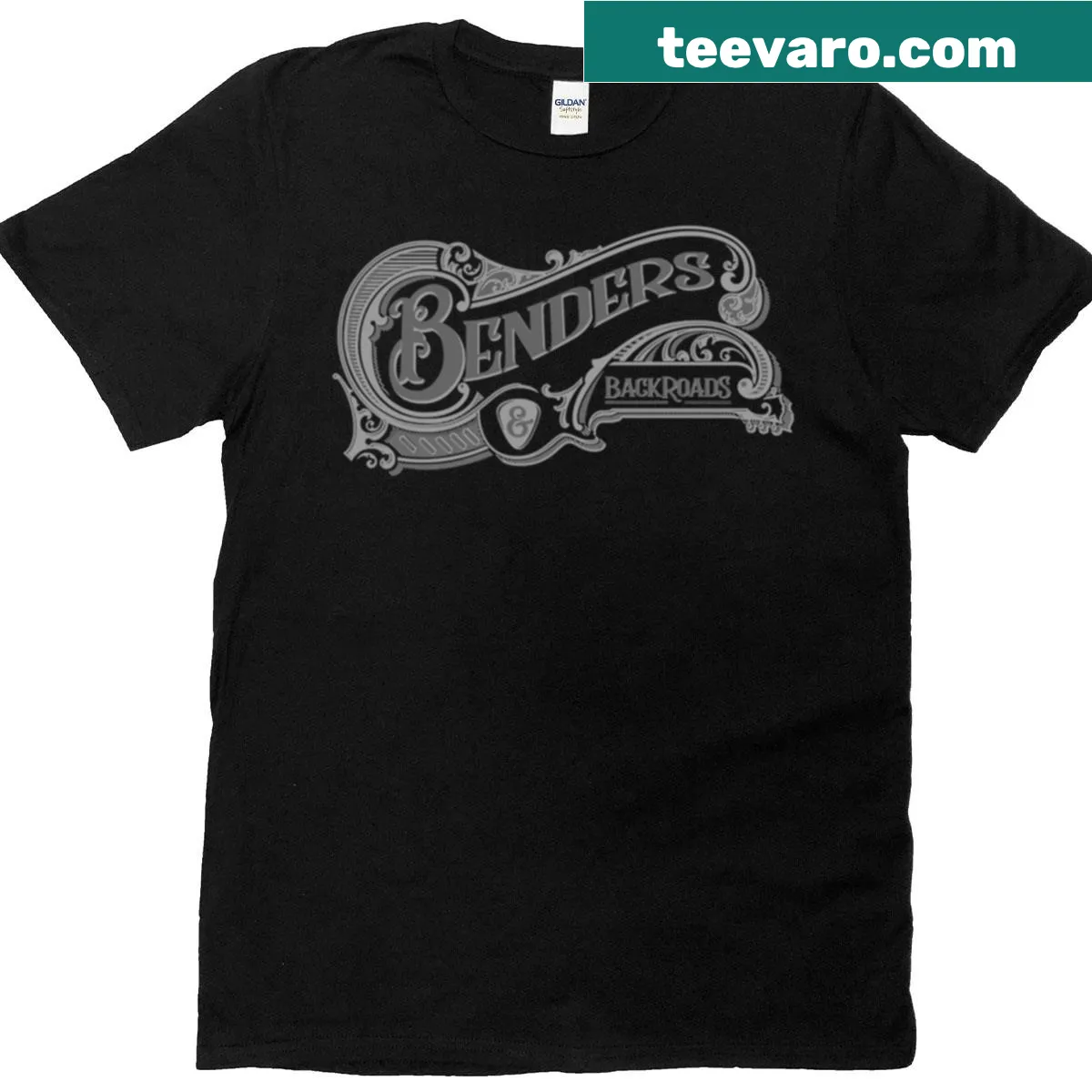Vintage distressed Benders Backroads t-shirt for travel lovers — on a men's t-shirt