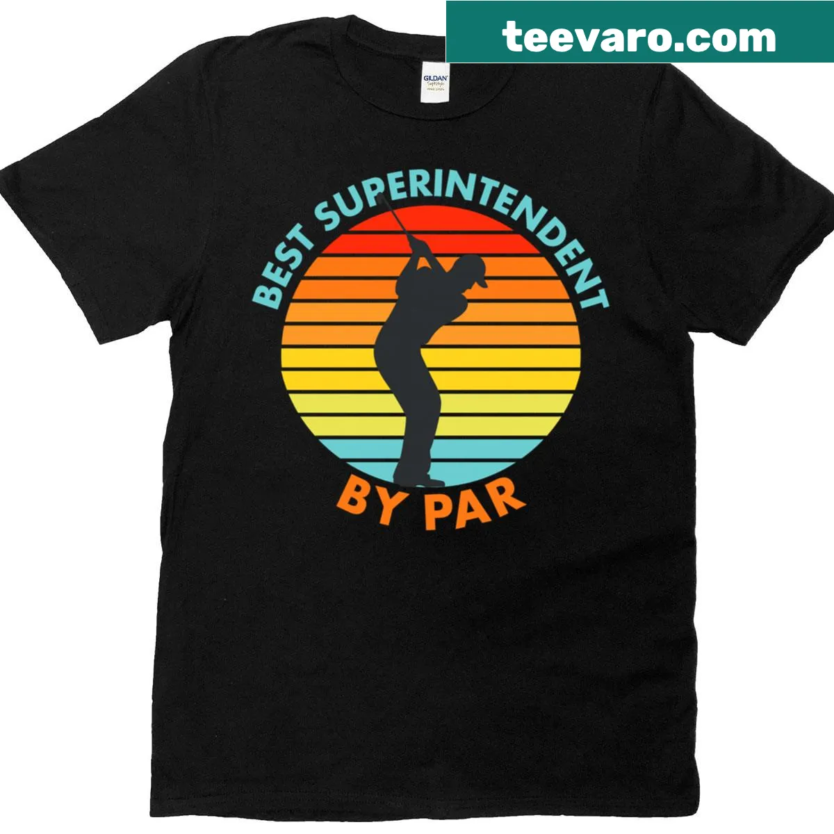 Funny golf-themed T-shirt saying Best Superintendent By Par — on a men's t-shirt
