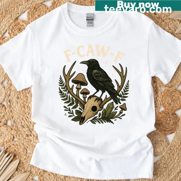 Funny crow design with Halloween theme on a t-shirt