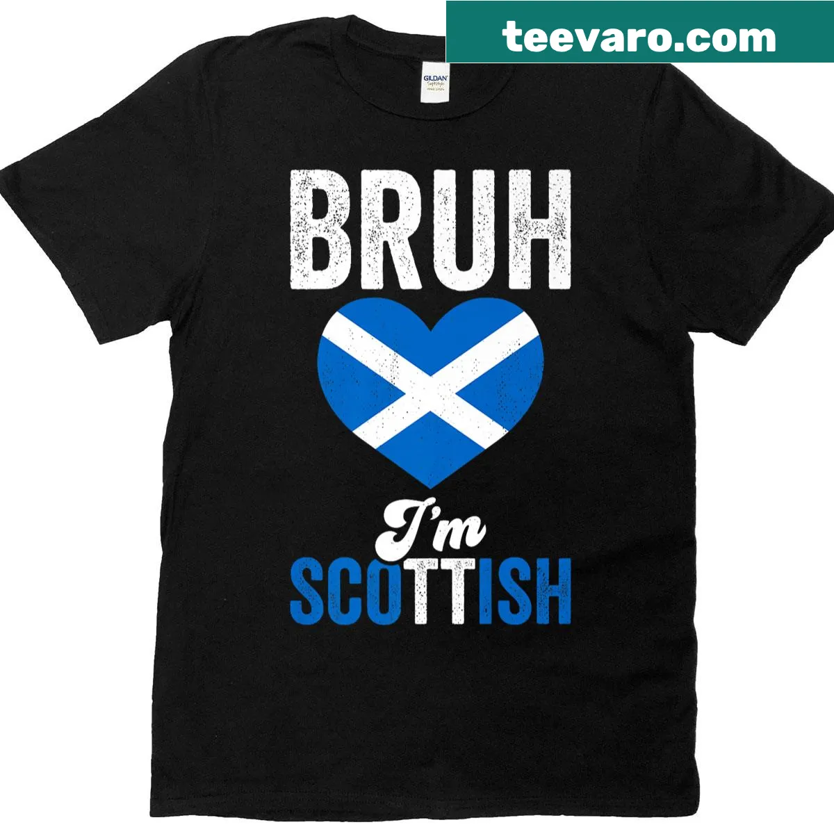 T-shirt with the text 'Bruh Im Scottish' and Scotland flag graphic — on a men's t-shirt