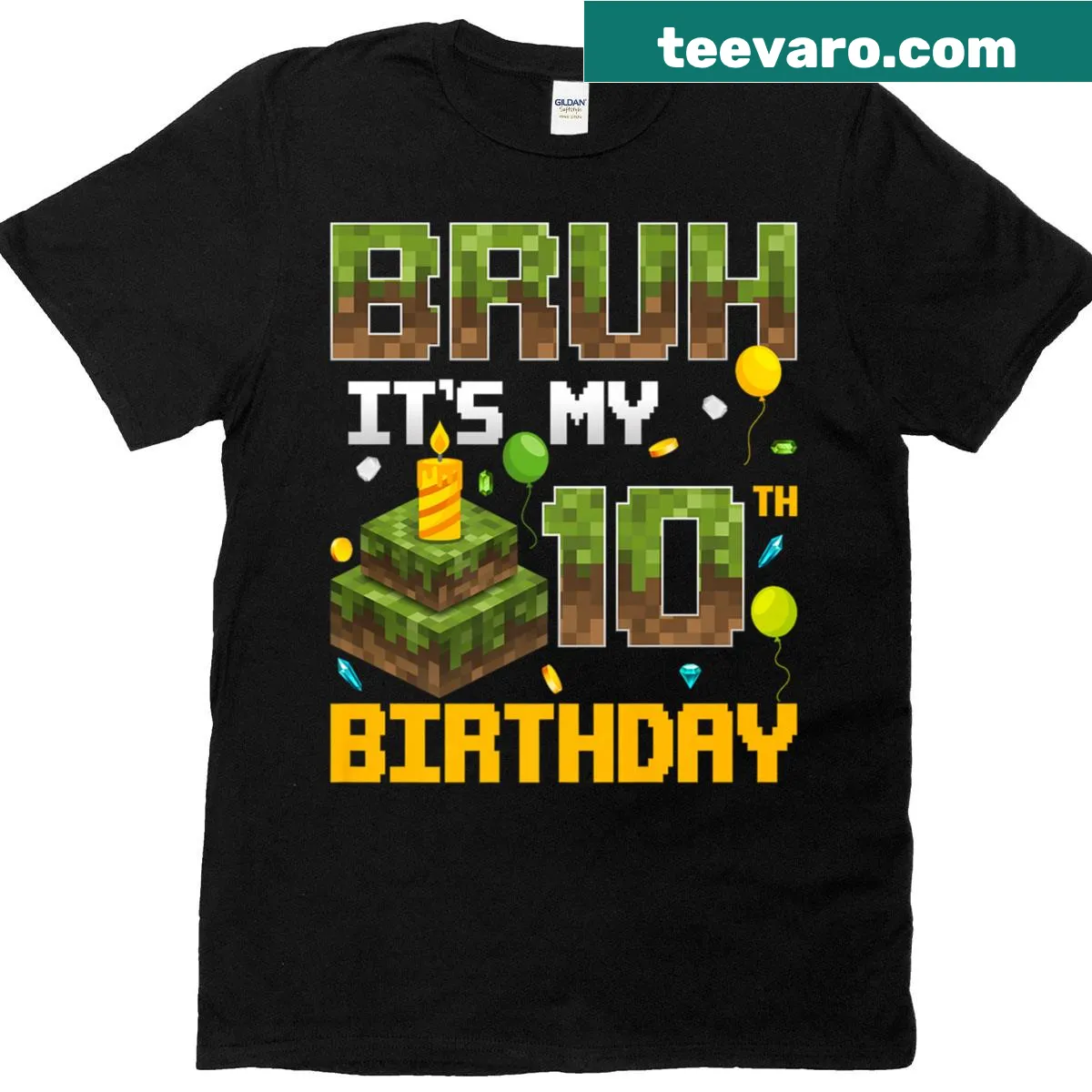 Funny birthday shirt for a 10-year-old gamer — on a men's t-shirt