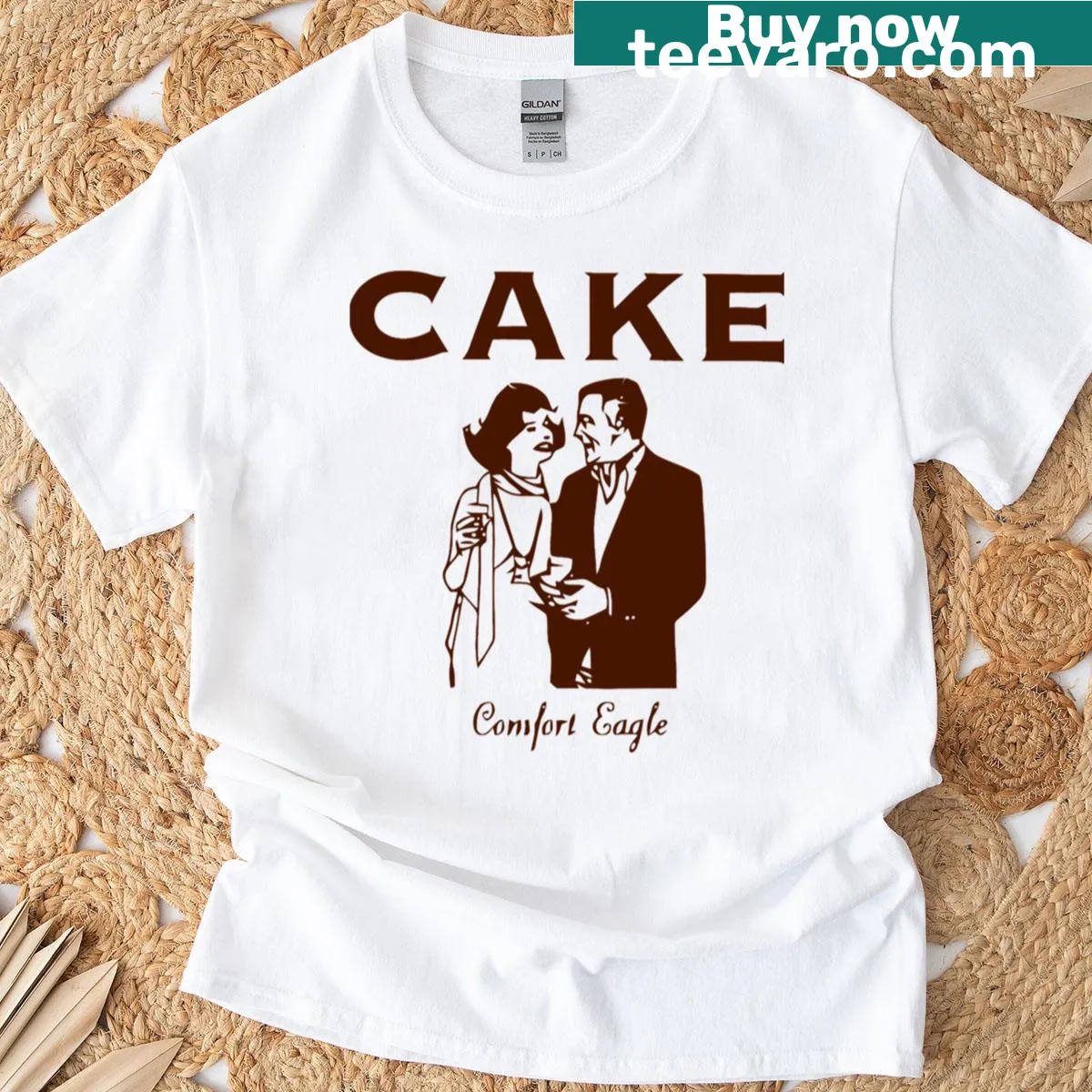 Illustration representing the band Cake on a T-shirt. — on a men's t-shirt