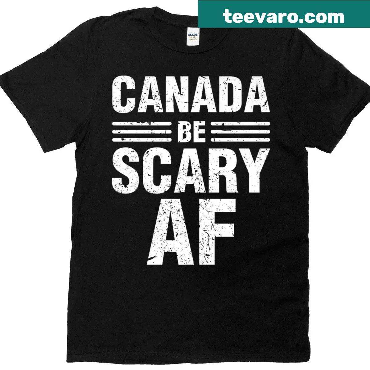 Funny Canada-themed t-shirt with bold text design — on a men's t-shirt