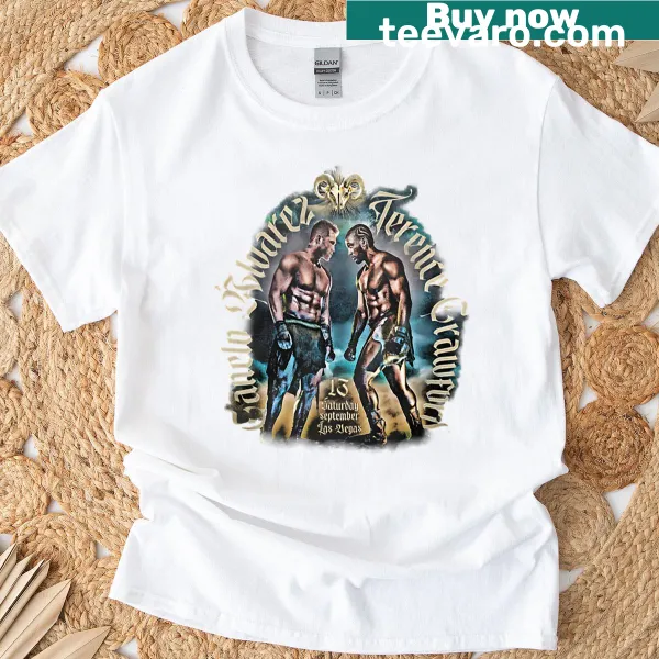 Graphic T-shirt featuring Canelo Alvarez and Terence Crawford fight imagery
