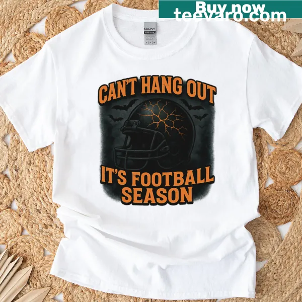 Football season shirt with grunge helmet design and Halloween text
