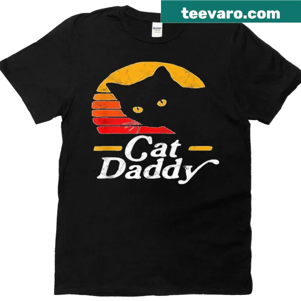 Vintage distressed t-shirt with 'Cat Daddy' retro graphic