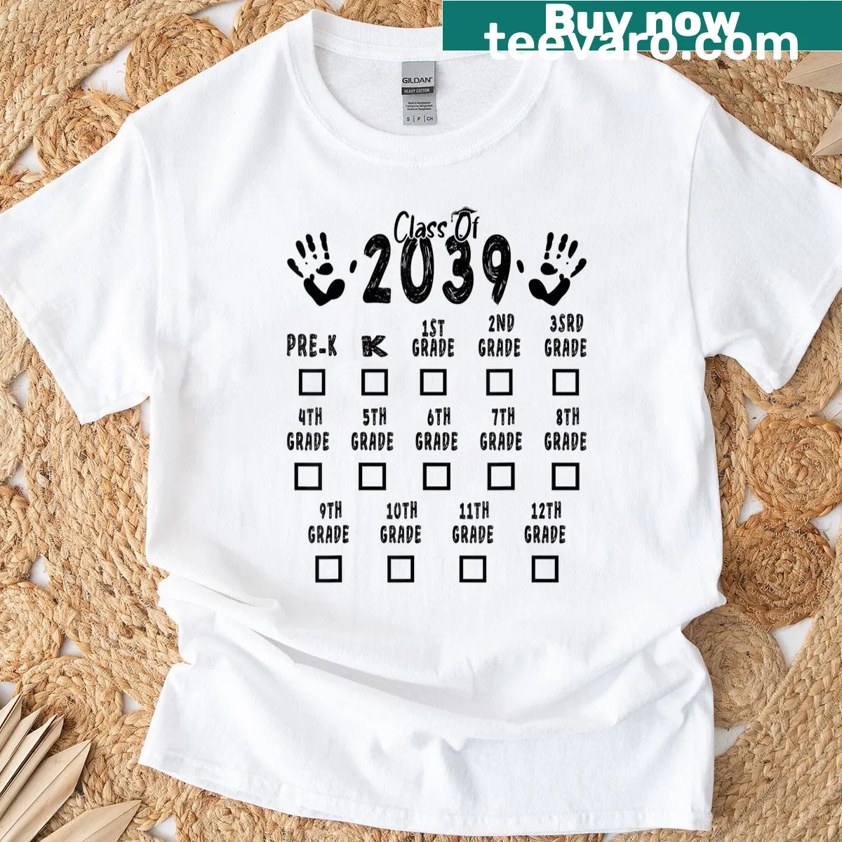 Handprint growth design for kids on a t-shirt — on a men's t-shirt