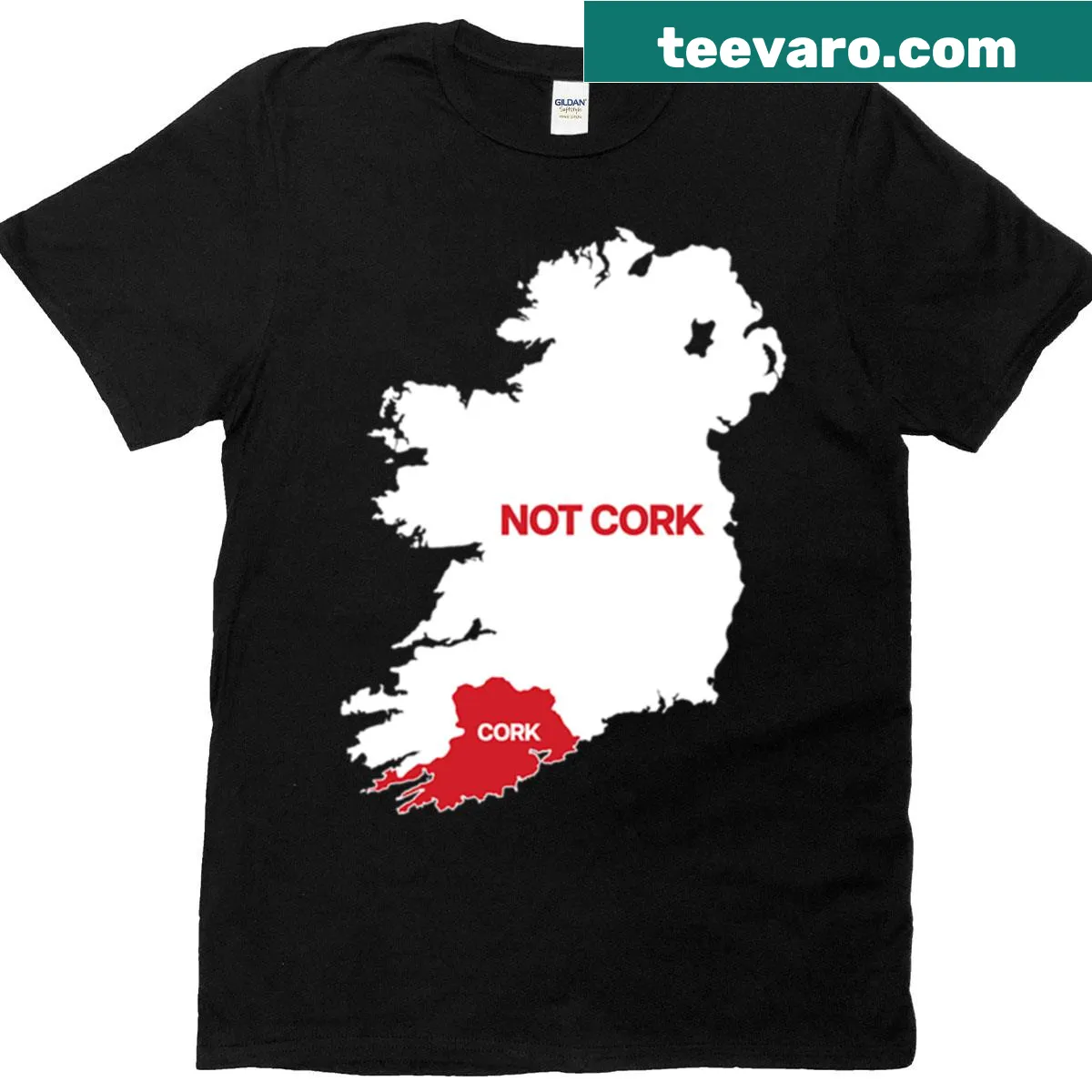 Humorous illustrated t-shirt playing on cork versus not cork — on a men's t-shirt