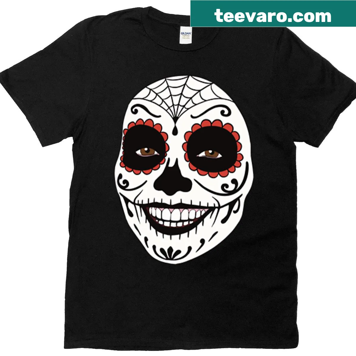 Cartoon floating head design for Halloween-themed T-shirt — on a men's t-shirt