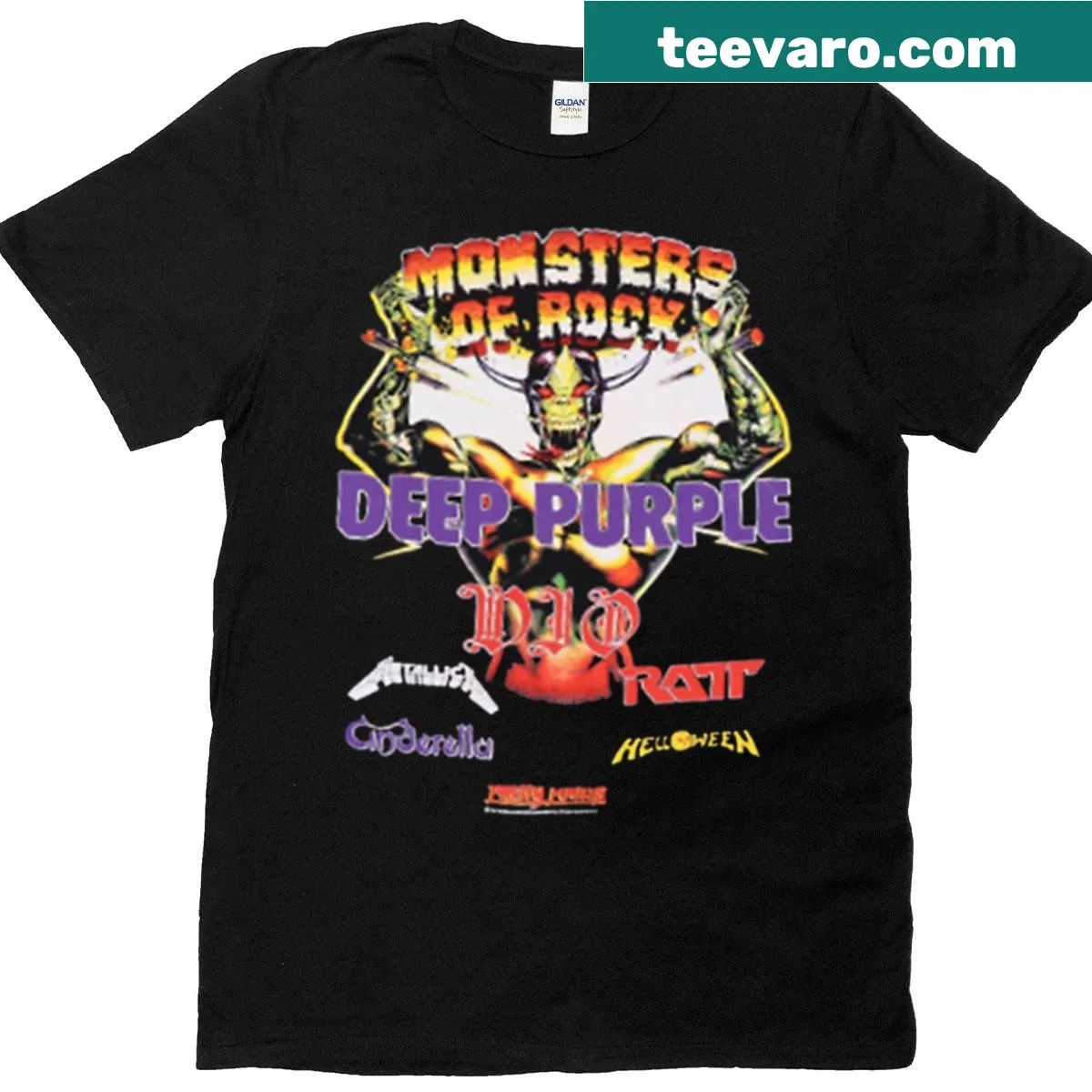 Abstract deep purple typography graphic t-shirt — on a men's t-shirt