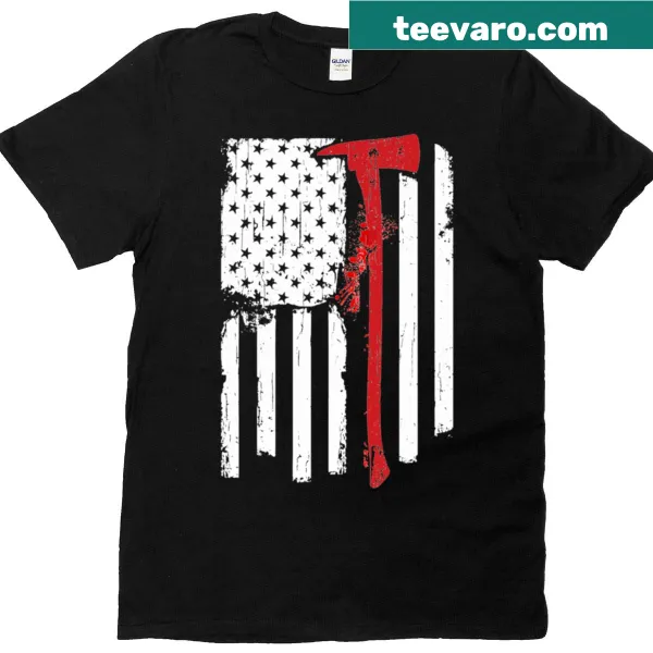 Distressed Thin Red Line flag t-shirt.