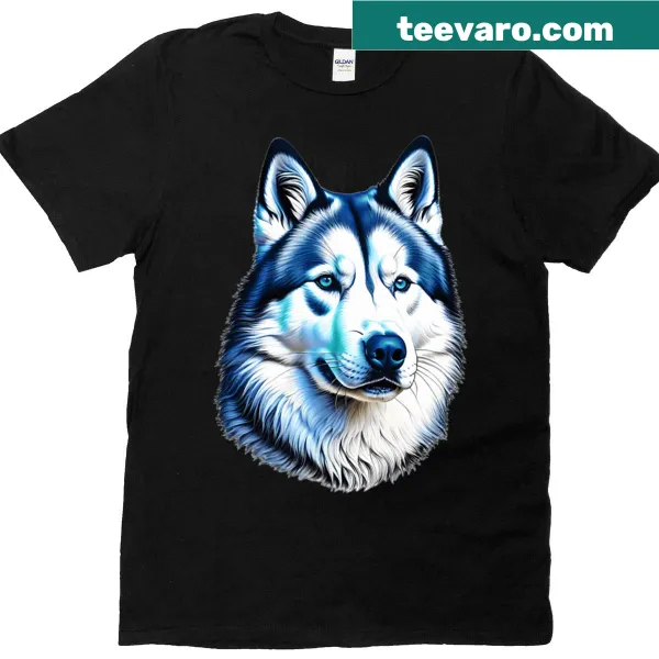 Cute doodles of huskies on a T-shirt