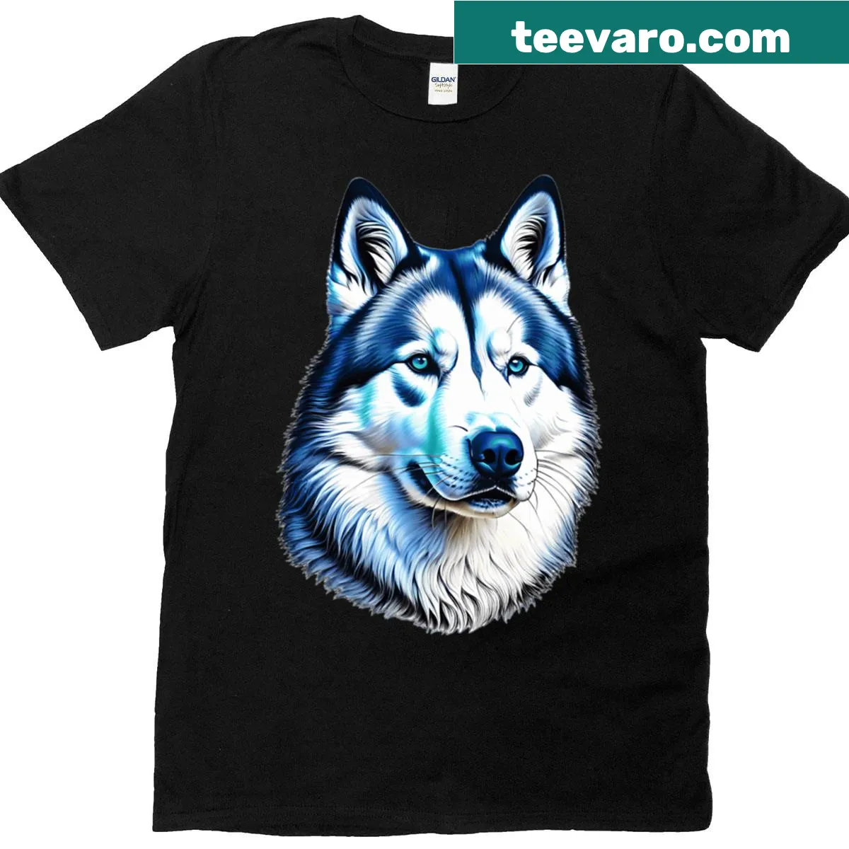 Cute doodles of huskies on a T-shirt — on a men's t-shirt