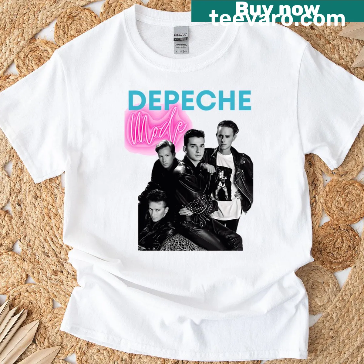 Dark retro abstract typography t-shirt — on a men's t-shirt