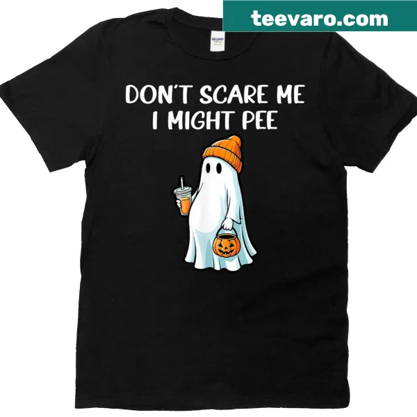 Humorous Halloween T-shirt with a ghost graphic and funny text