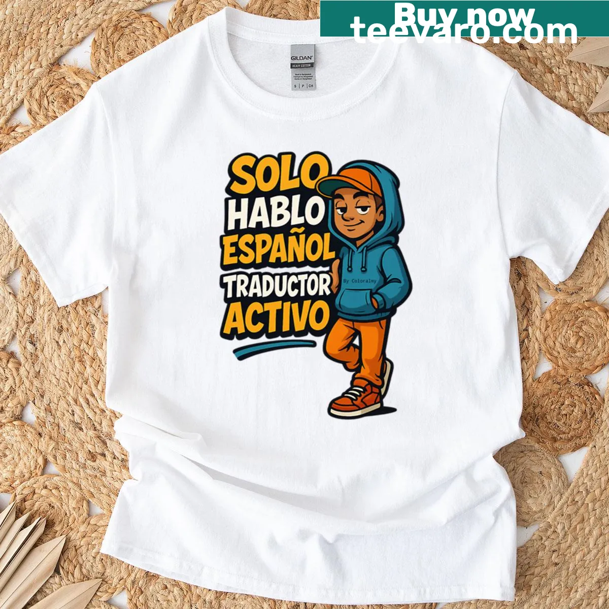 T-shirt with 'En I Only Speak Spanish' graphic design — on a men's t-shirt