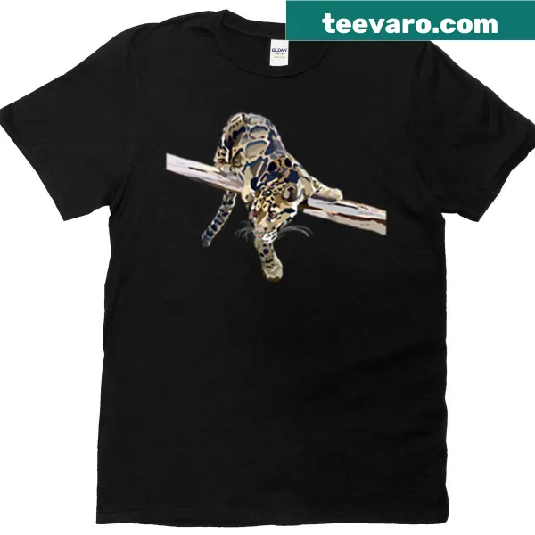 Illustration of a clouded leopard on T-shirt