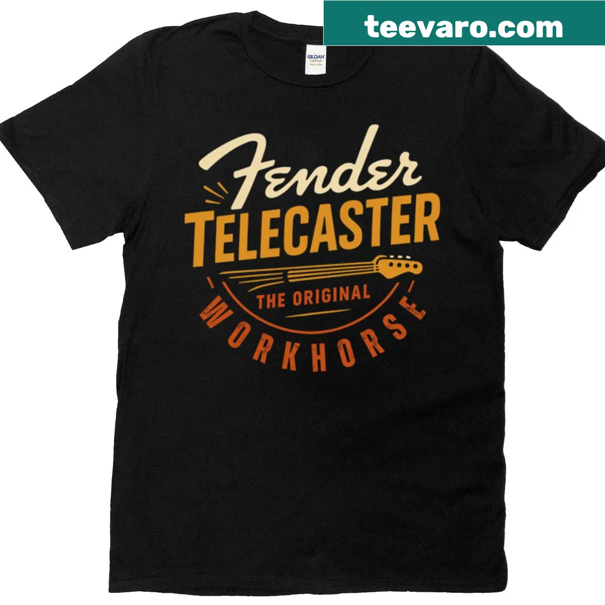 Illustration of Fender Telecaster guitar on t-shirt — on a men's t-shirt