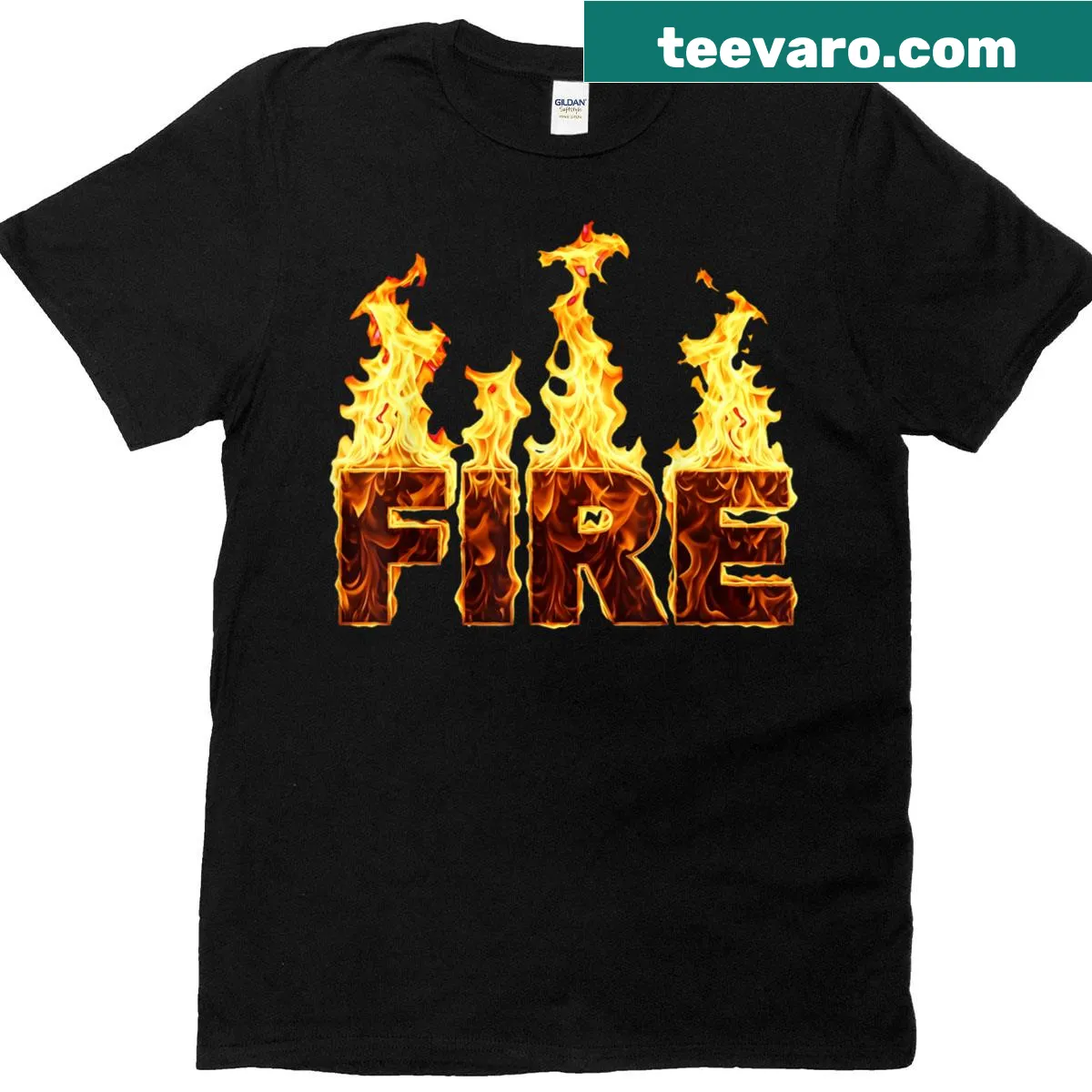 Playful Fire and Ice graphic on a costume T-shirt — on a men's t-shirt