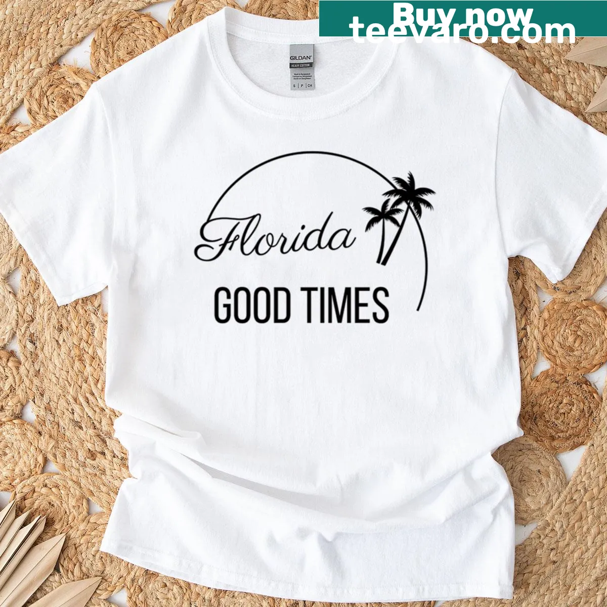 Typography t-shirt featuring a Florida quote design — on a men's t-shirt