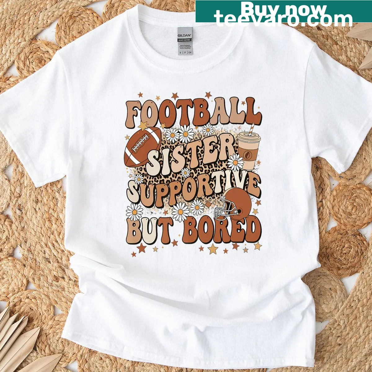 Funny graphic t-shirt for supportive sisters on game day. — on a men's t-shirt