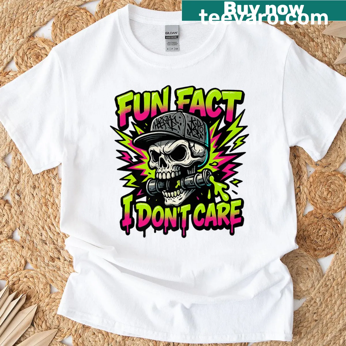 Cute skull graphic with sarcastic text on a boys T-shirt — on a men's t-shirt