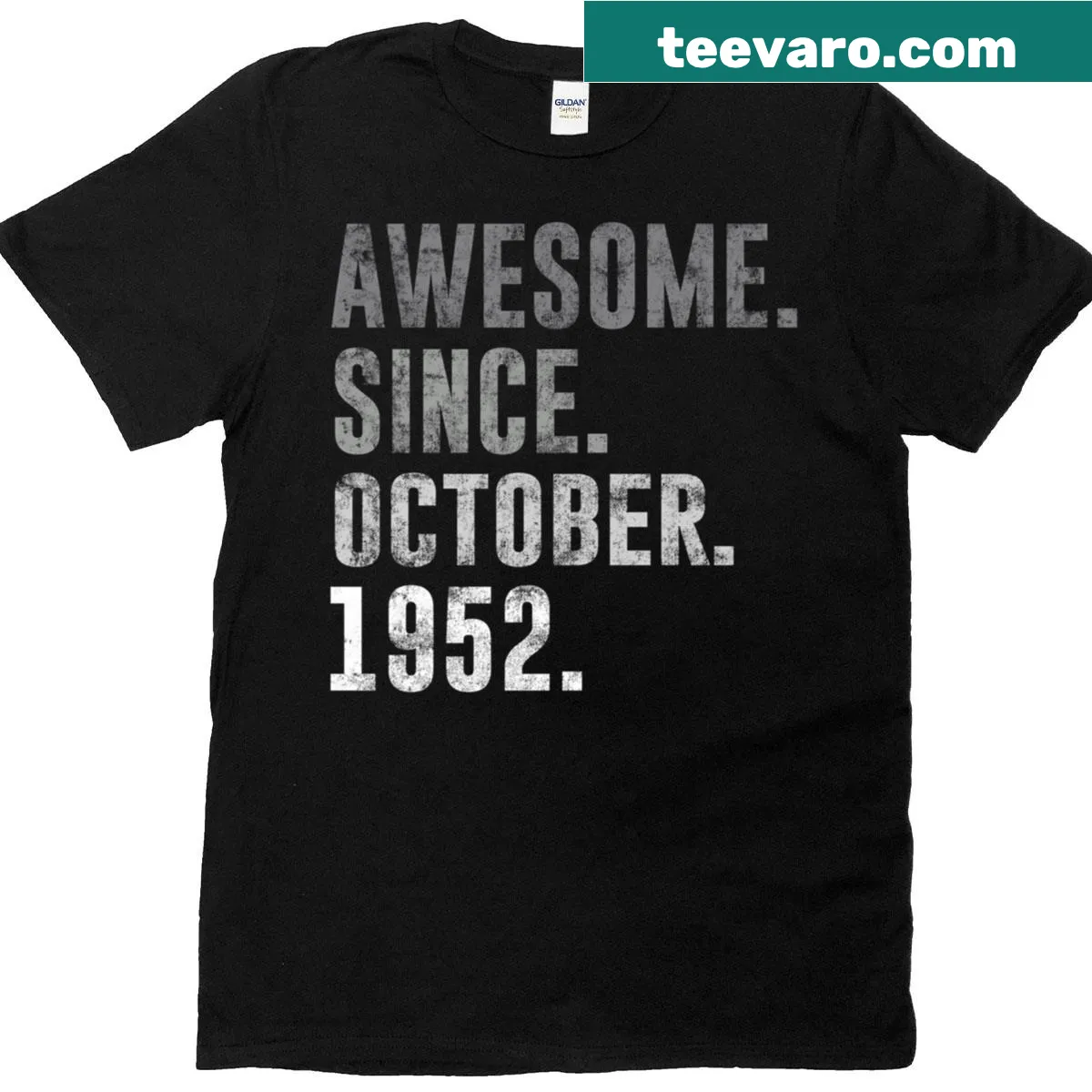 Vintage birthday t-shirt celebrating turning 73 since 1952 — on a men's t-shirt