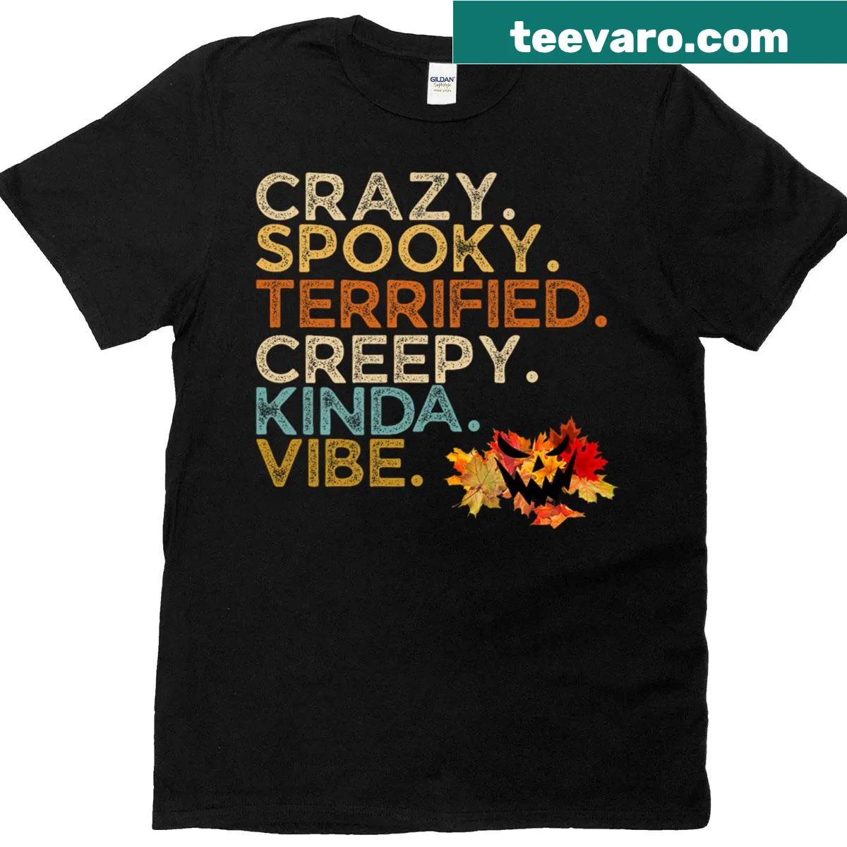 Funny Halloween t-shirt with spooky phrases in typography design — on a men's t-shirt