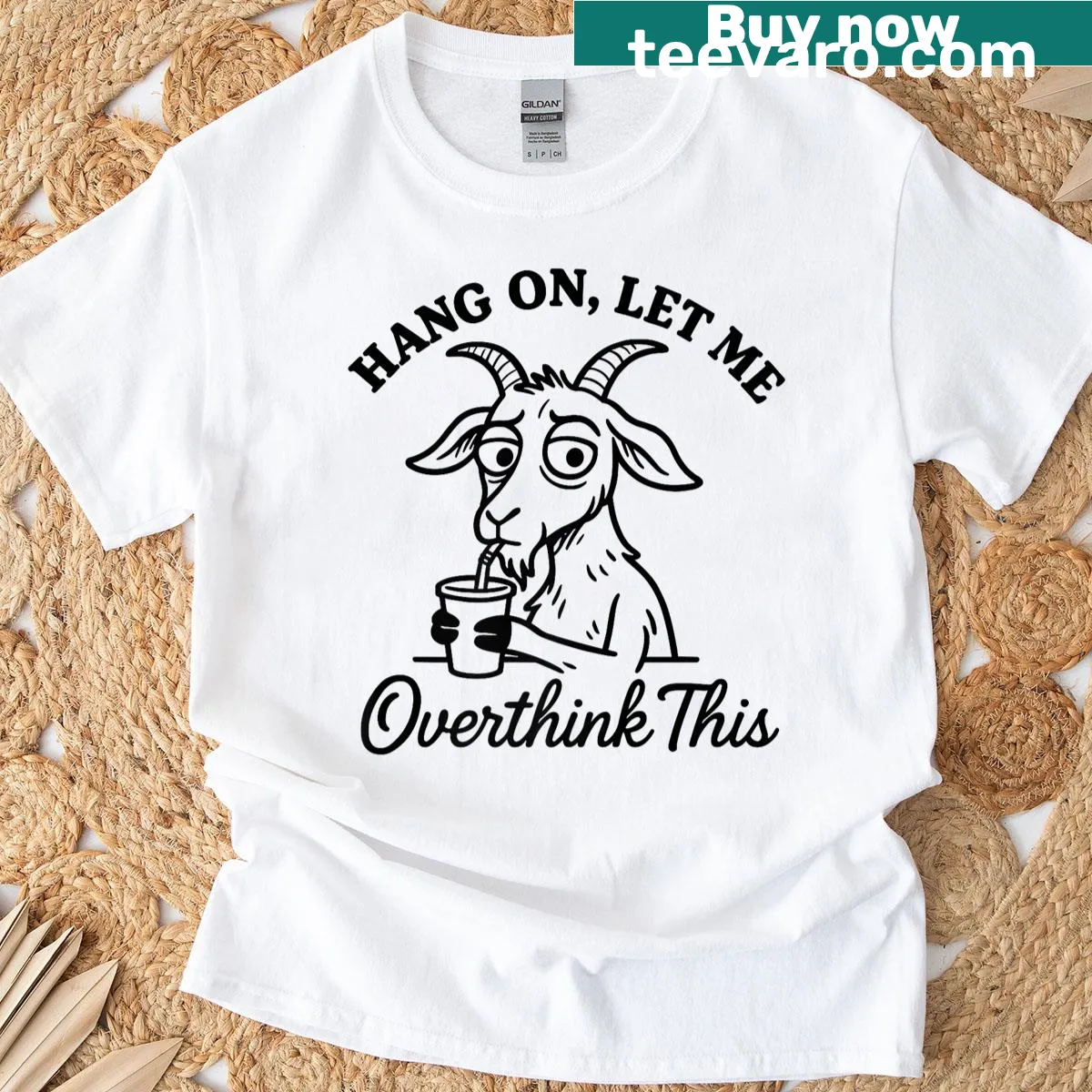 Humorous farmer shirt with playful goat design — on a men's t-shirt