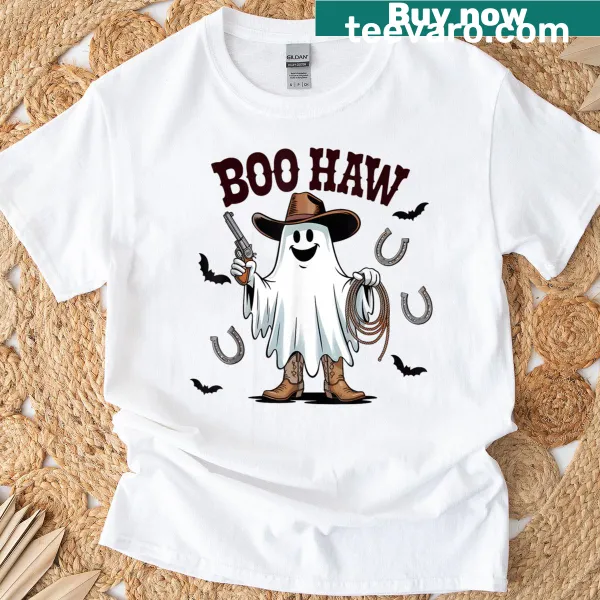 Retro T-shirt featuring a ghost and Halloween text