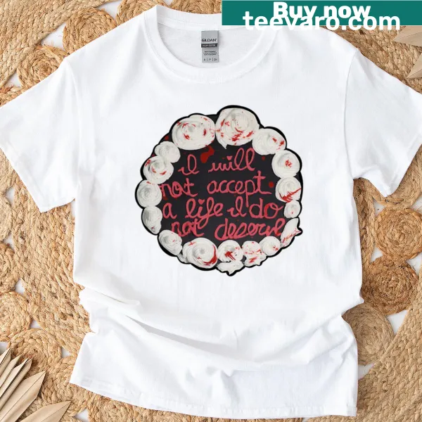 Funny t-shirt featuring a whimsical horror cake design