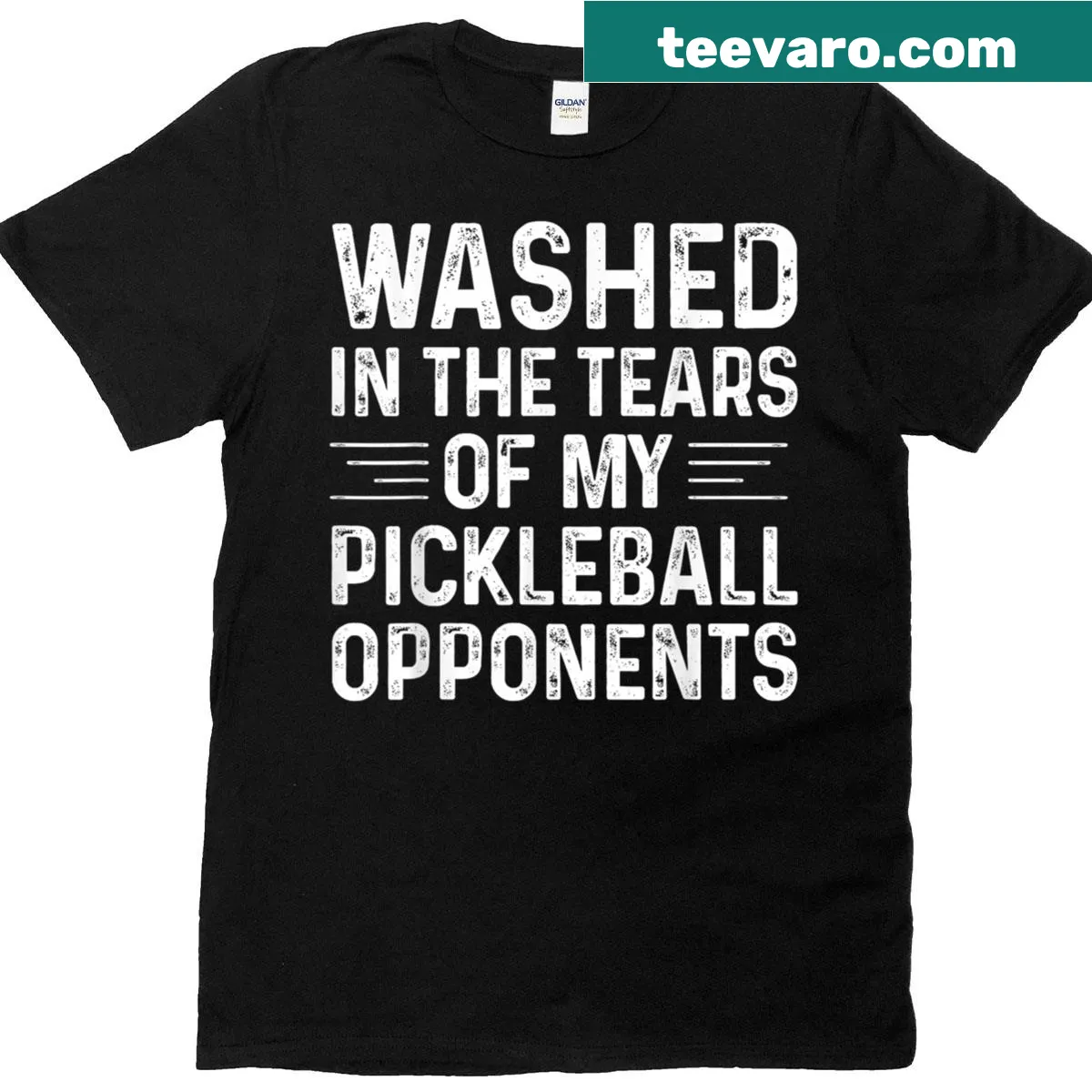 Funny pickleball player T-shirt with humorous graphic design — on a men's t-shirt