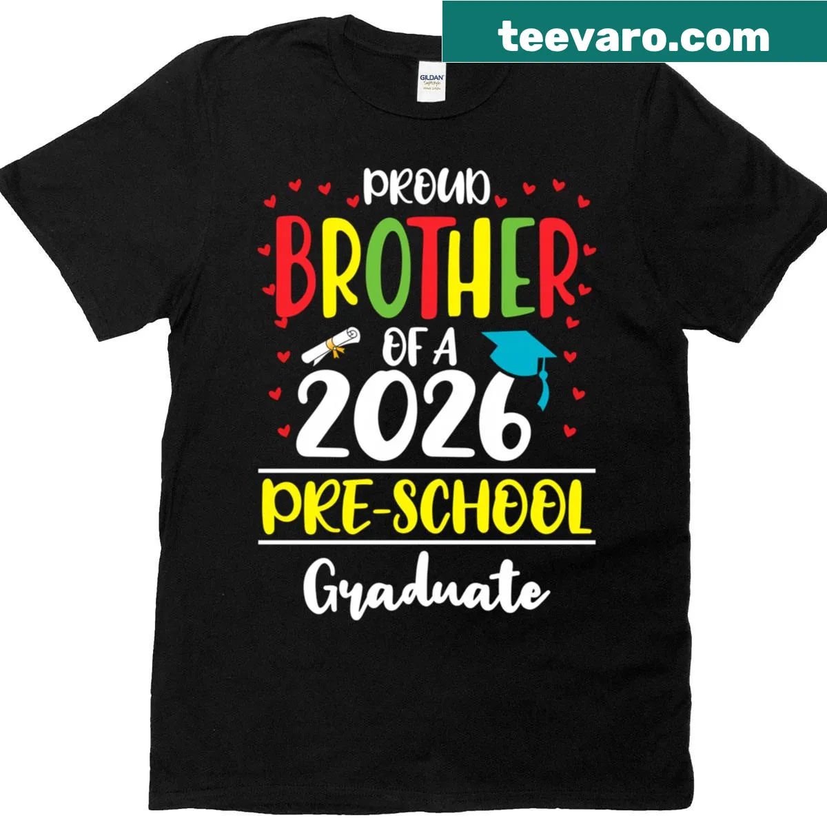 Proud Brother of Class of 2026 Graduate T-shirt with humorous typography — on a men's t-shirt