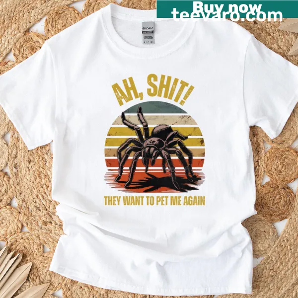 Vintage tarantula t-shirt with retro sunset and spider graphic