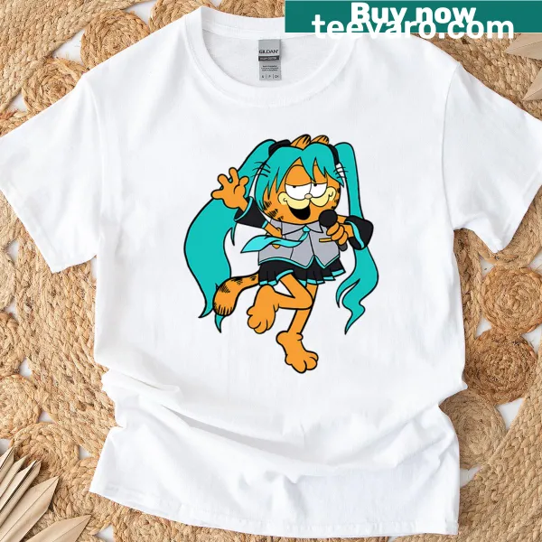 Cute cat-inspired graphic on a whimsical t-shirt for cat lovers.