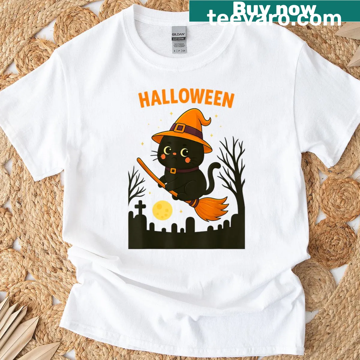 Playful shirt featuring a ghost kitten graphic and funny meme text — on a men's t-shirt
