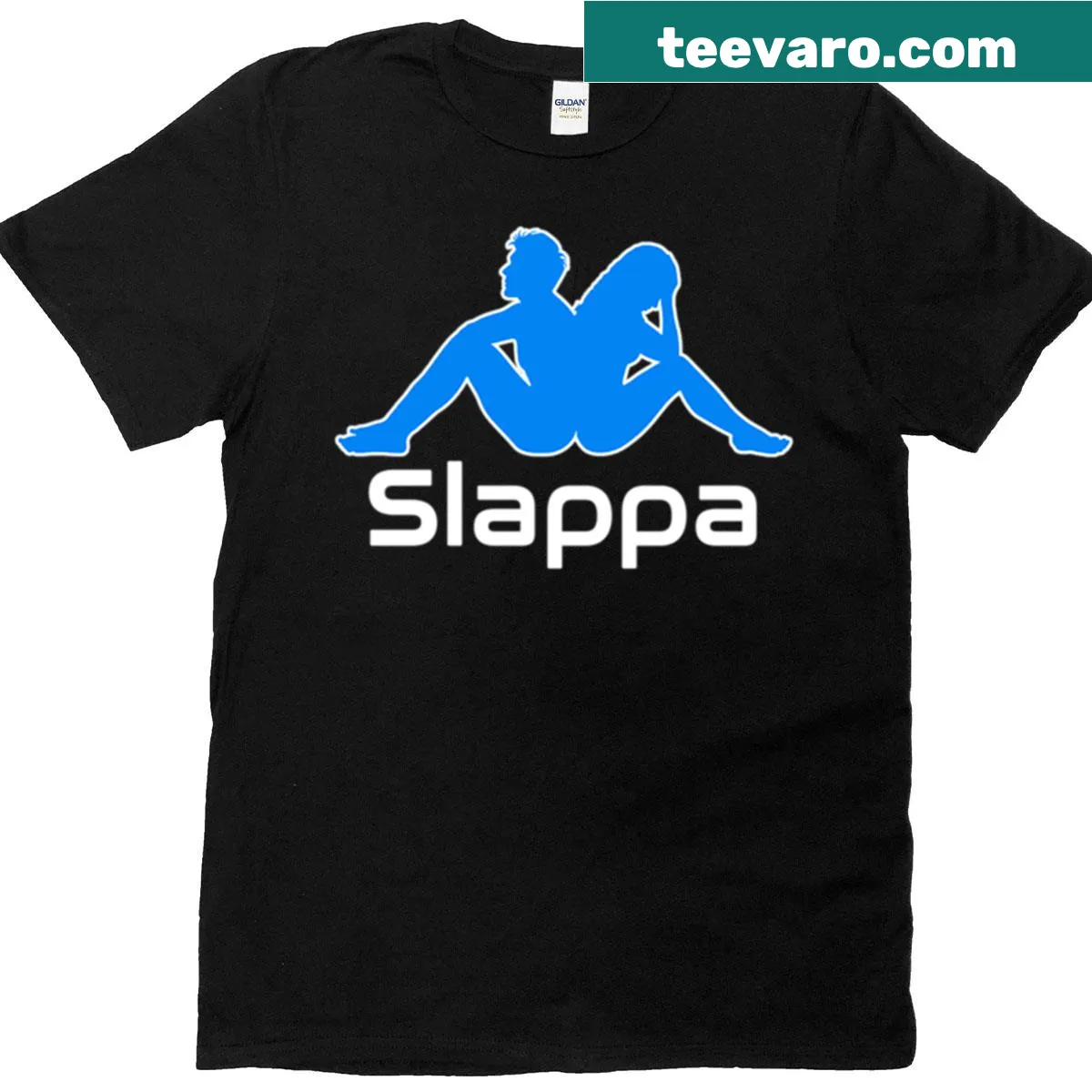 Funny couch potato t-shirt with the phrase 'Gimme Gimme Gimme Slappa' — on a men's t-shirt