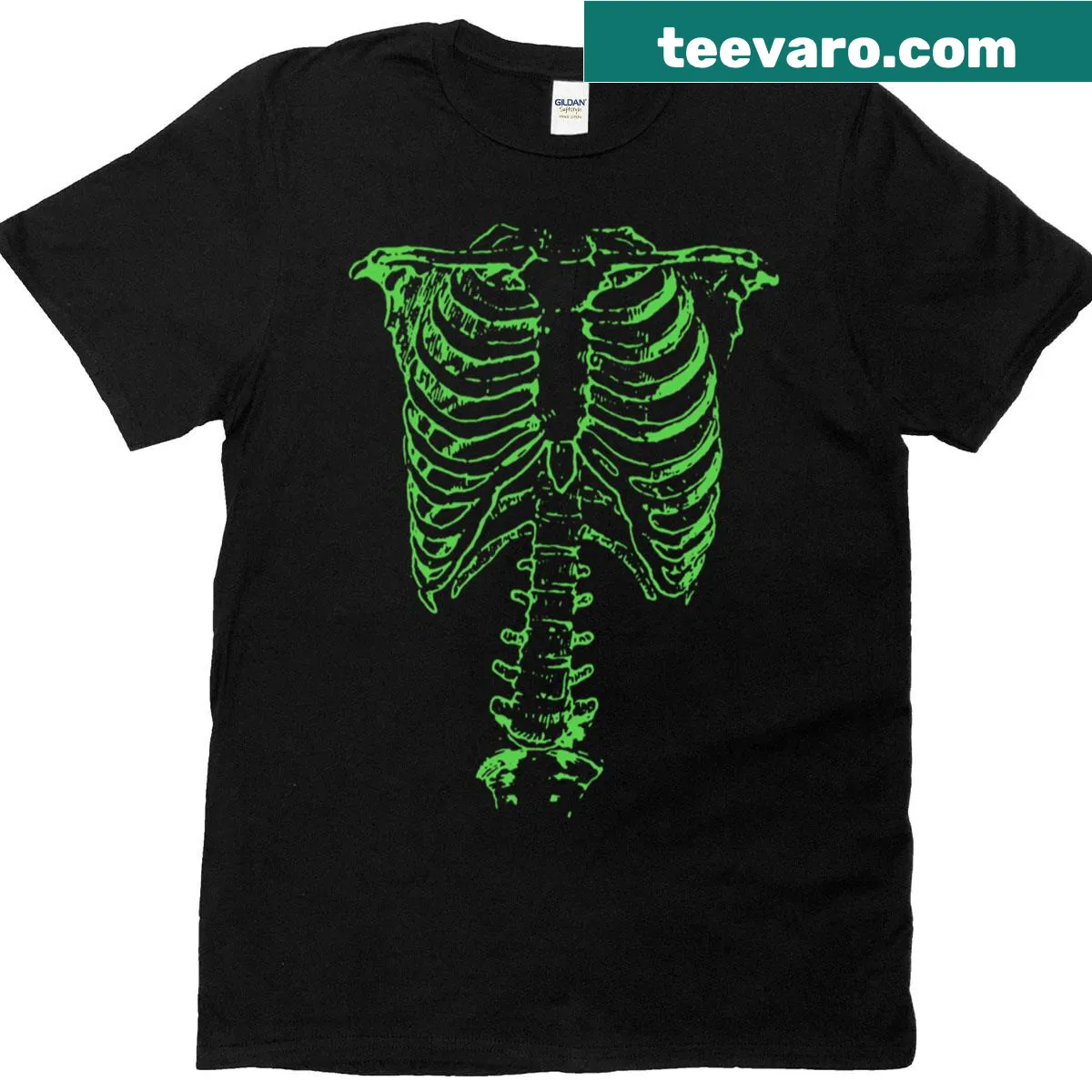 Minimalist ribcage silhouette on a T-shirt — on a men's t-shirt