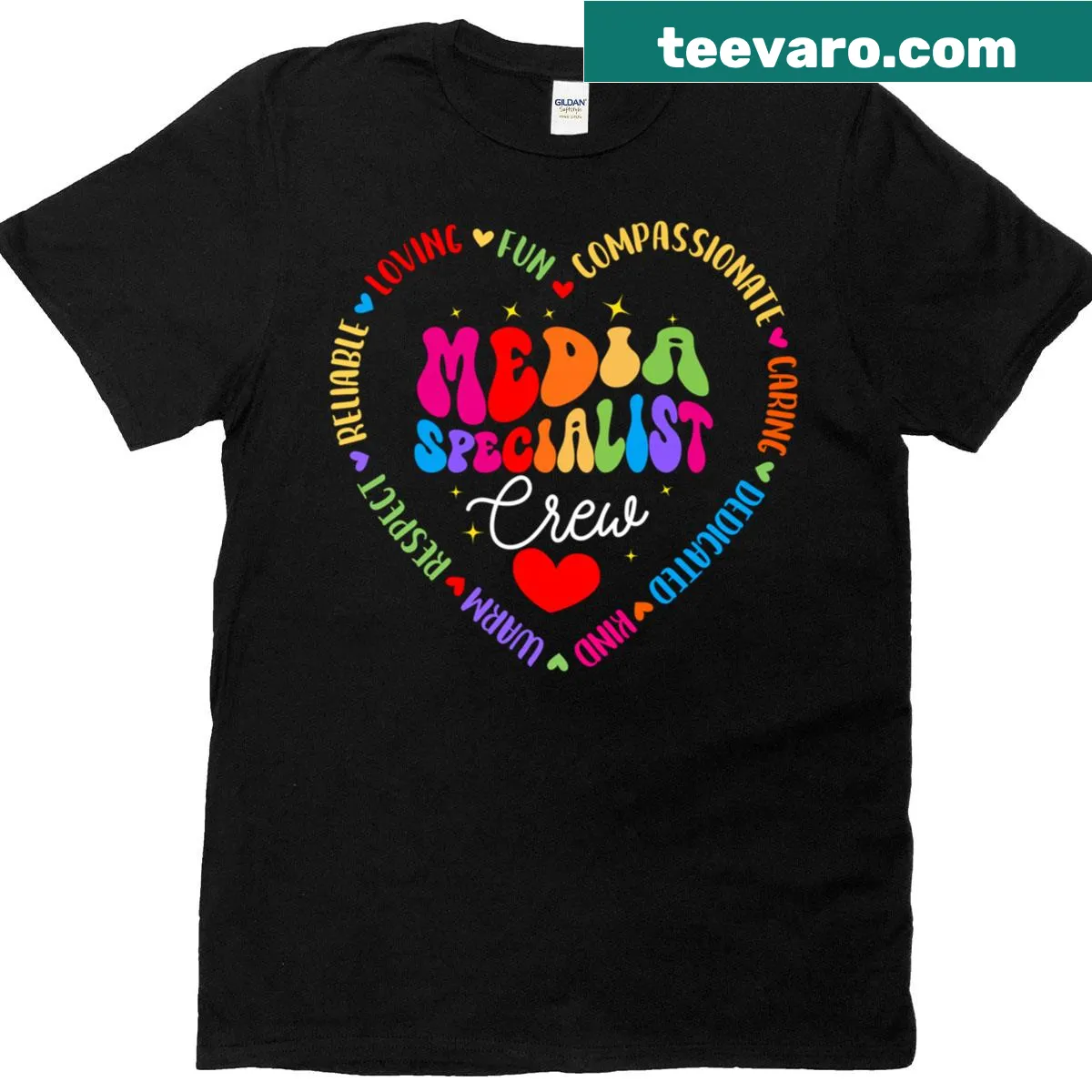 Crew t-shirt for library media specialists — on a men's t-shirt
