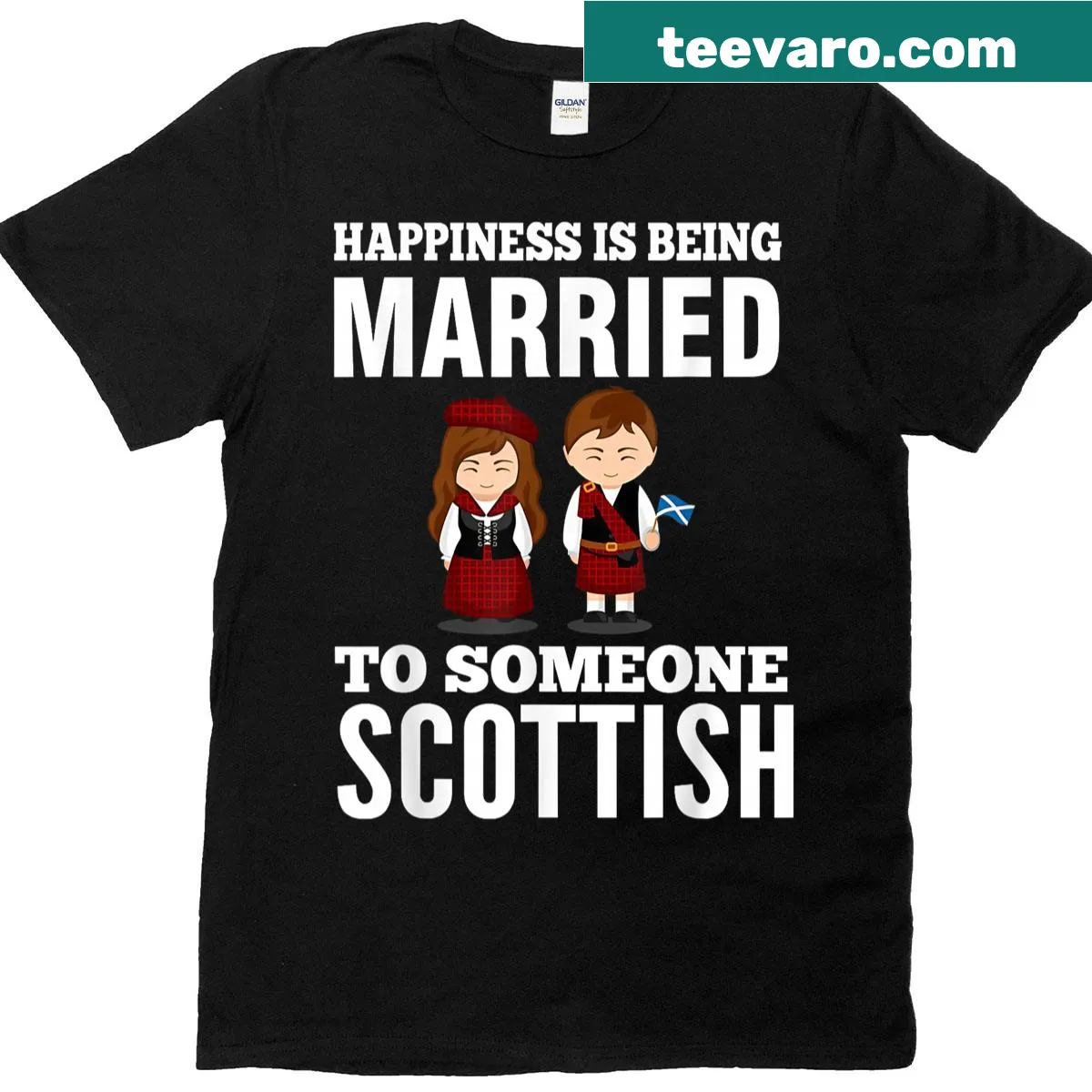 T-shirt with phrase celebrating marriage to someone Scottish — on a men's t-shirt