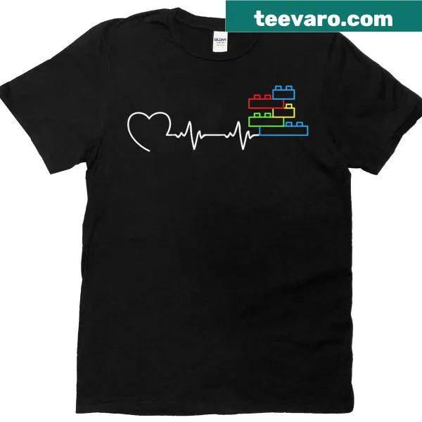 Graphic t-shirt with bricks and blocks design for builders