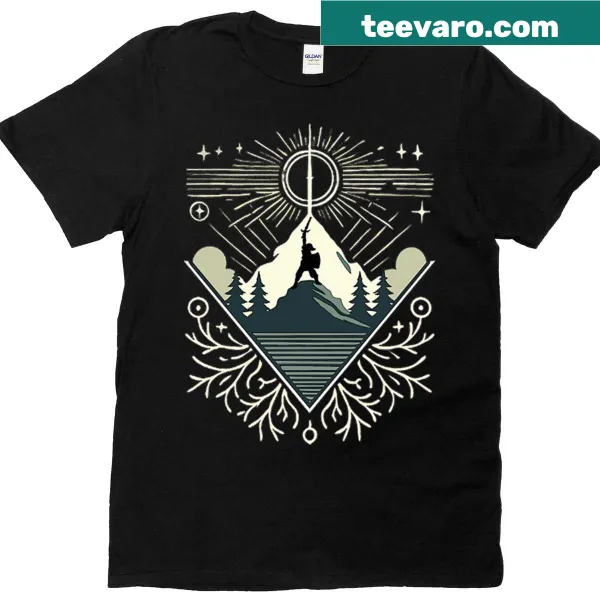 T-shirt featuring an inspirational quote about a hero's journey.