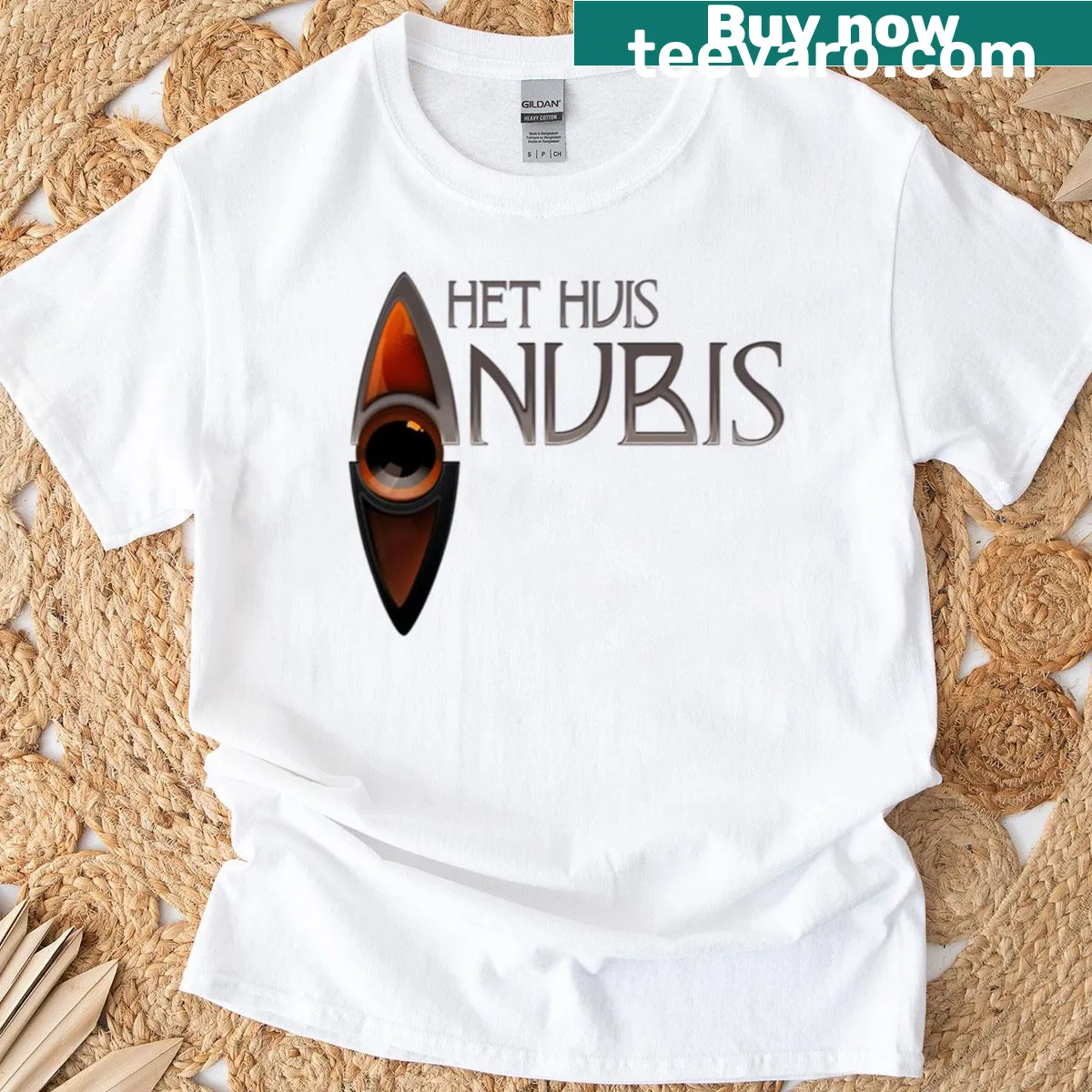 Bold graphic inspired by Het Huis Anubis series — on a men's t-shirt