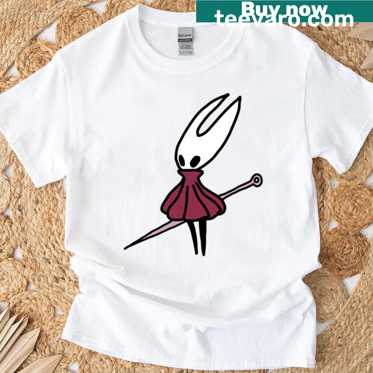 Illustration of Hornet from Hollow Knight Silksong on a t-shirt. — on a men's t-shirt