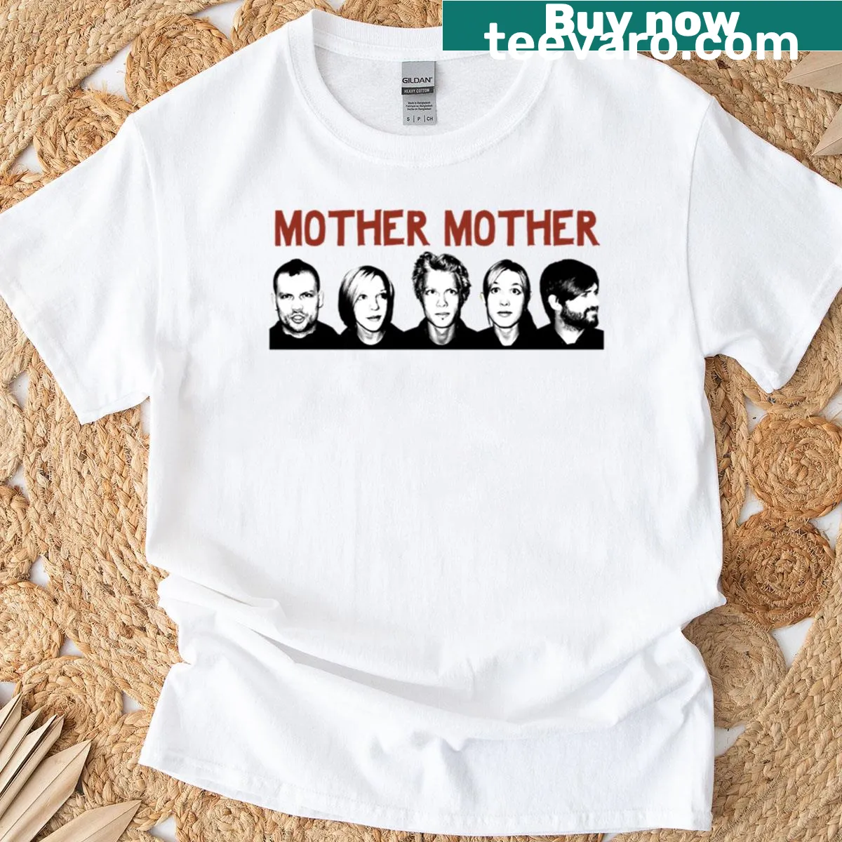 Bold design featuring the band name and logo with horns on a T-shirt — on a men's t-shirt