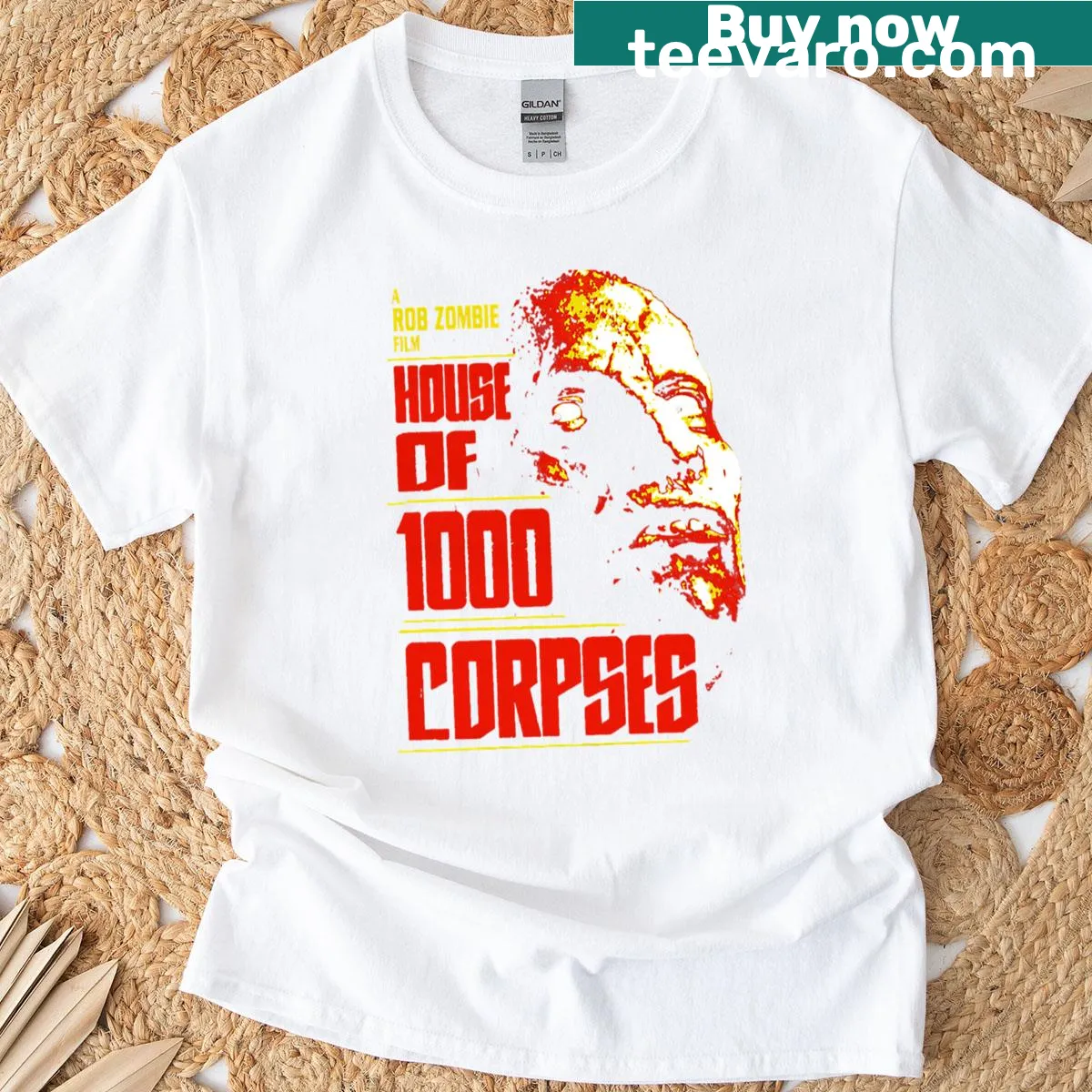 Vintage House of 1000 Corpses shirt featuring classic horror imagery — on a men's t-shirt