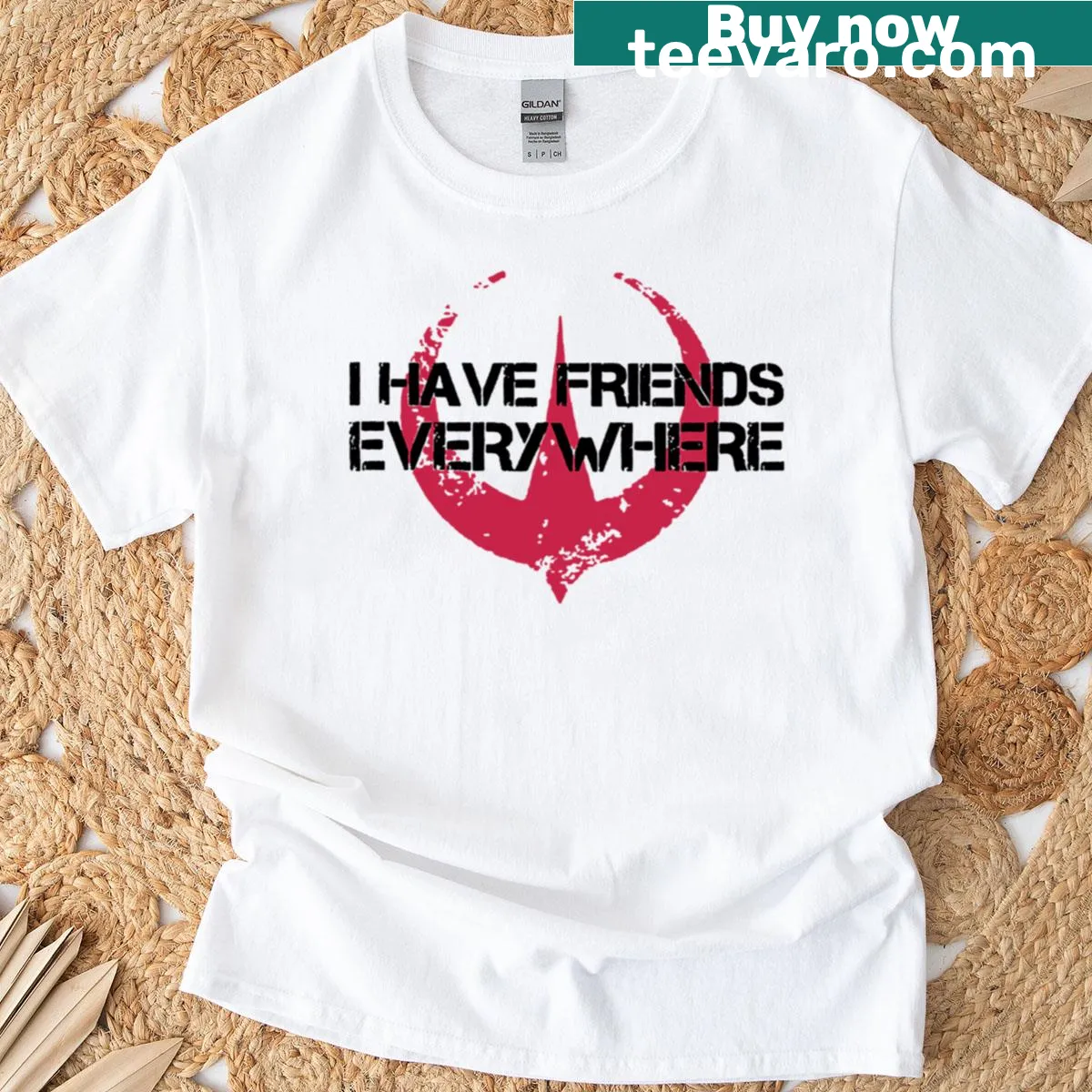 Funny movie friendship phrase t-shirt with playful typography — on a men's t-shirt