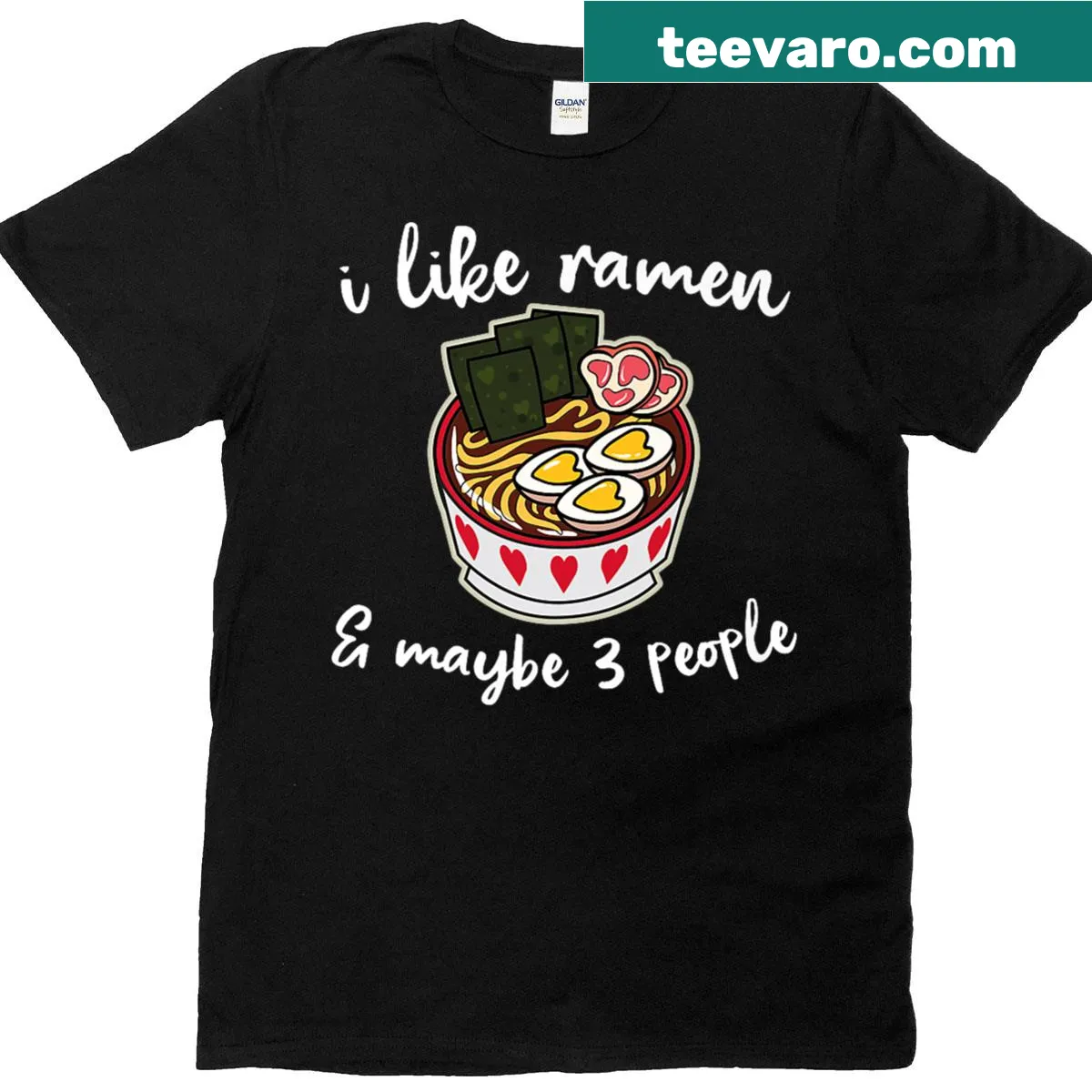 Funny T-shirt with a ramen quote and playful text — on a men's t-shirt